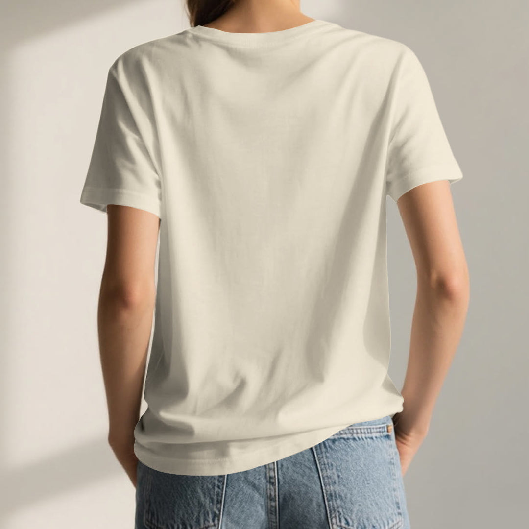 Camiseta informal con cuello en V y estampado bohemio de la Flor de la Vida de Olivenorma - image 3