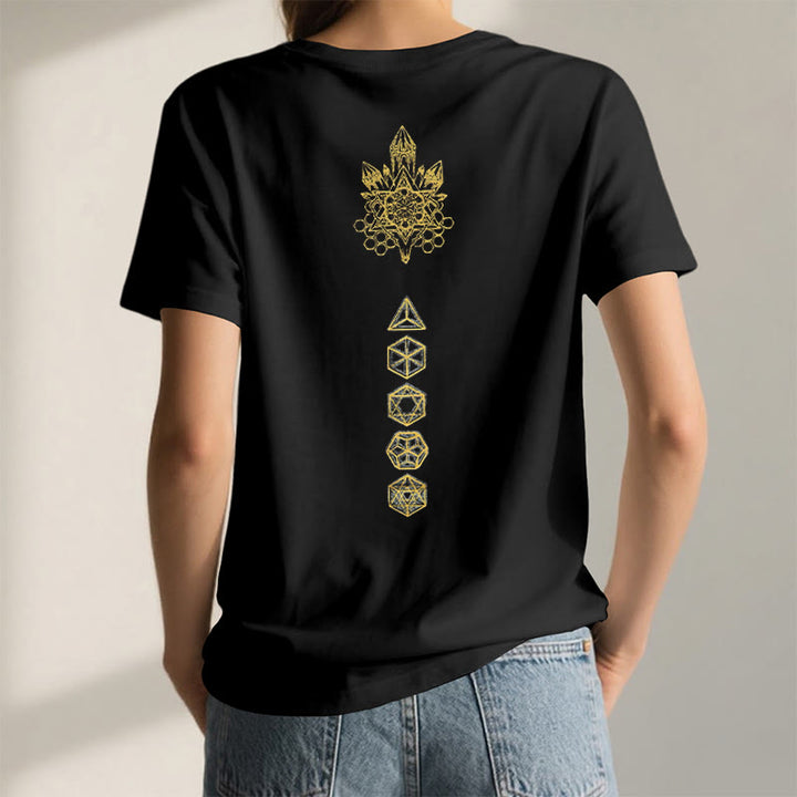 Camiseta gráfica suave Olivenorma , camisetas espirituales con cuello en V y el Cubo de Metatrón - image 4
