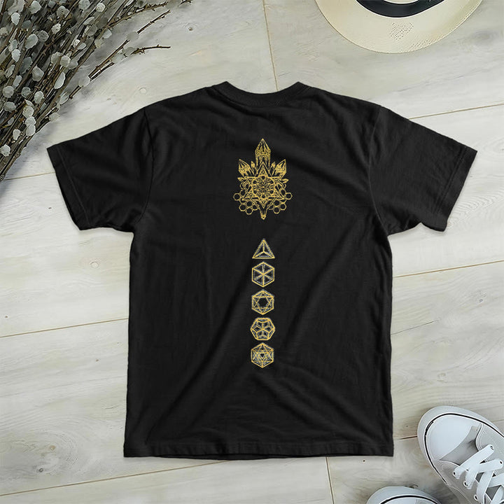 Camiseta gráfica suave Olivenorma , camisetas espirituales con cuello en V y el Cubo de Metatrón - image 2