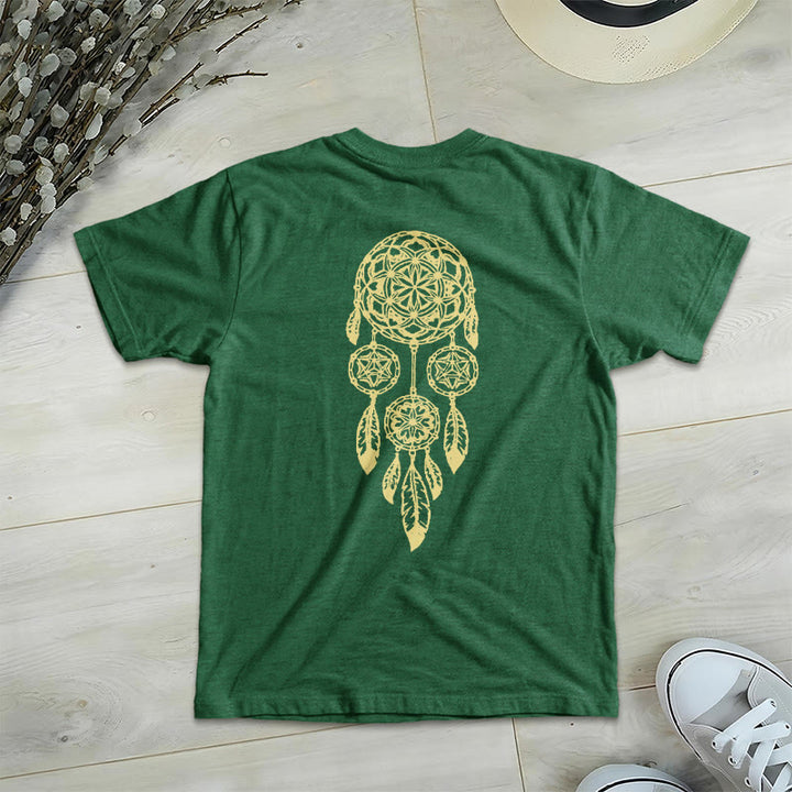 Camiseta Olivenorma con cuello en V y estampado geométrico de atrapasueños "Flor de la Vida, Protege del Mal" - image 21