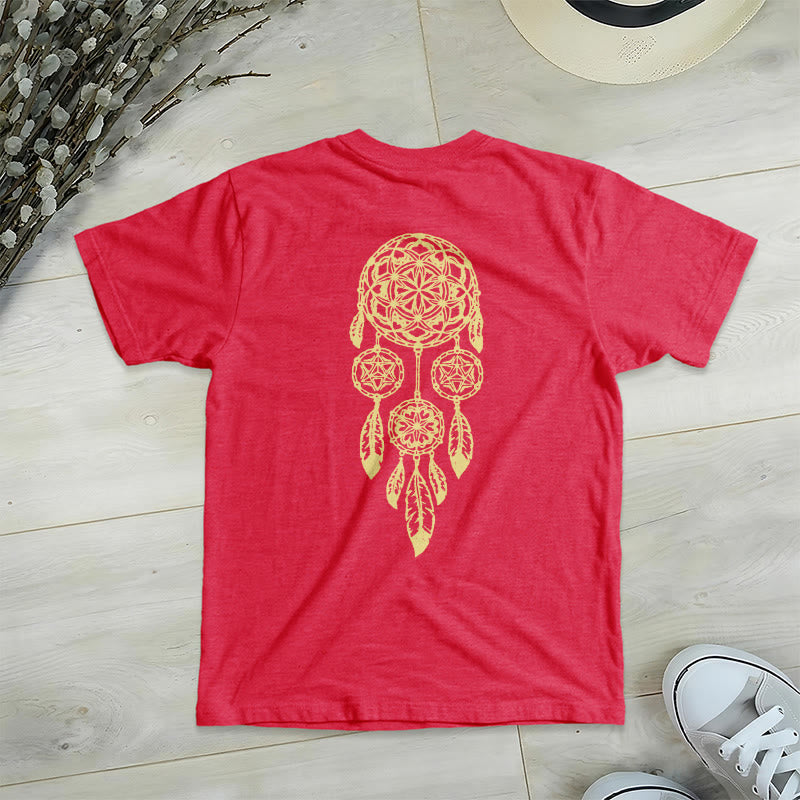 Camiseta Olivenorma con cuello en V y estampado geométrico de atrapasueños "Flor de la Vida, Protege del Mal" - image 23
