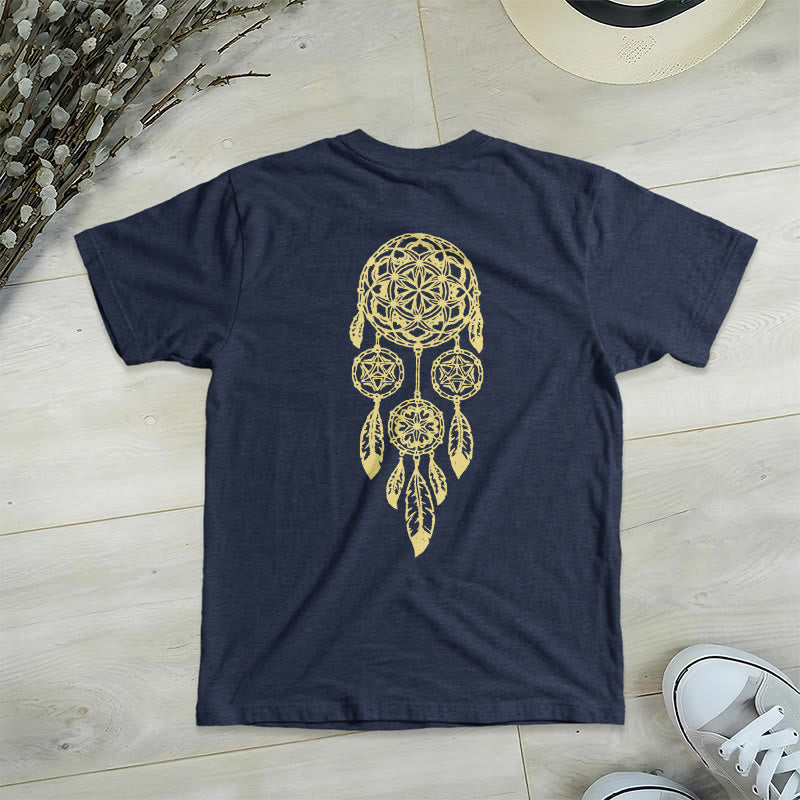 Camiseta Olivenorma con cuello en V y estampado geométrico de atrapasueños "Flor de la Vida, Protege del Mal" - image 19