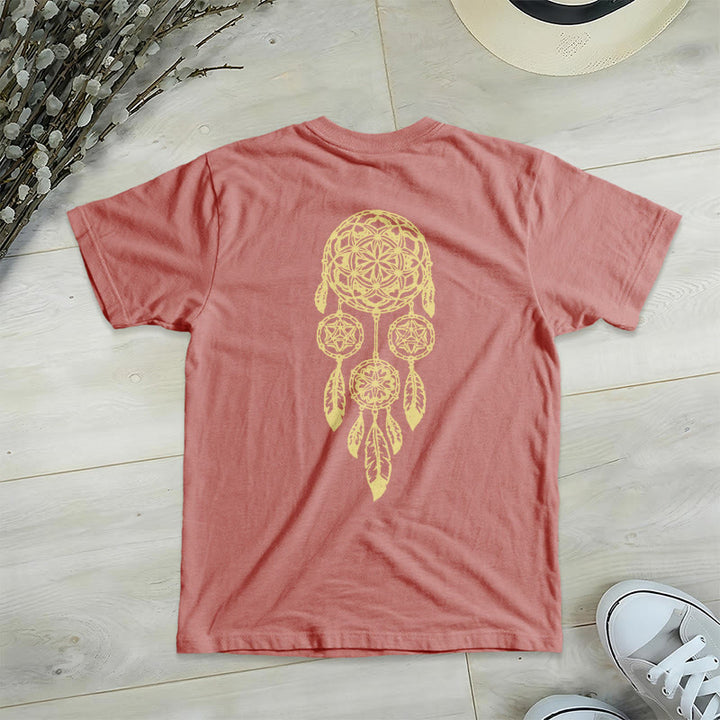 Camiseta Olivenorma con cuello en V y estampado geométrico de atrapasueños "Flor de la Vida, Protege del Mal" - image 25