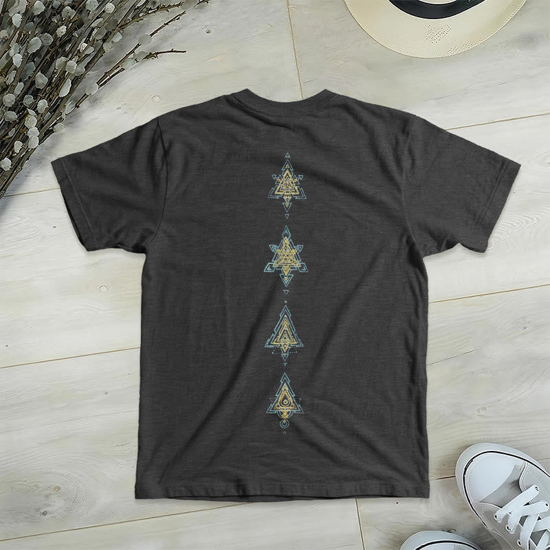 Camiseta de cuello en V con el símbolo del cubo de Metatro de Olivenorma , geometría sagrada, sanación y espiritualidad. - image 2