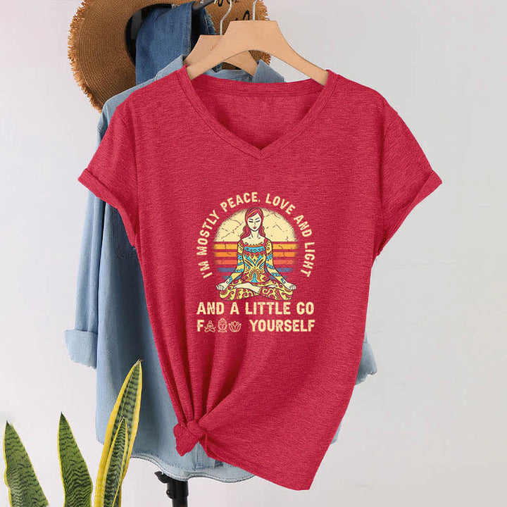Camiseta de yoga Olivenorma "Soy sobre todo paz, amor y luz" - image 21