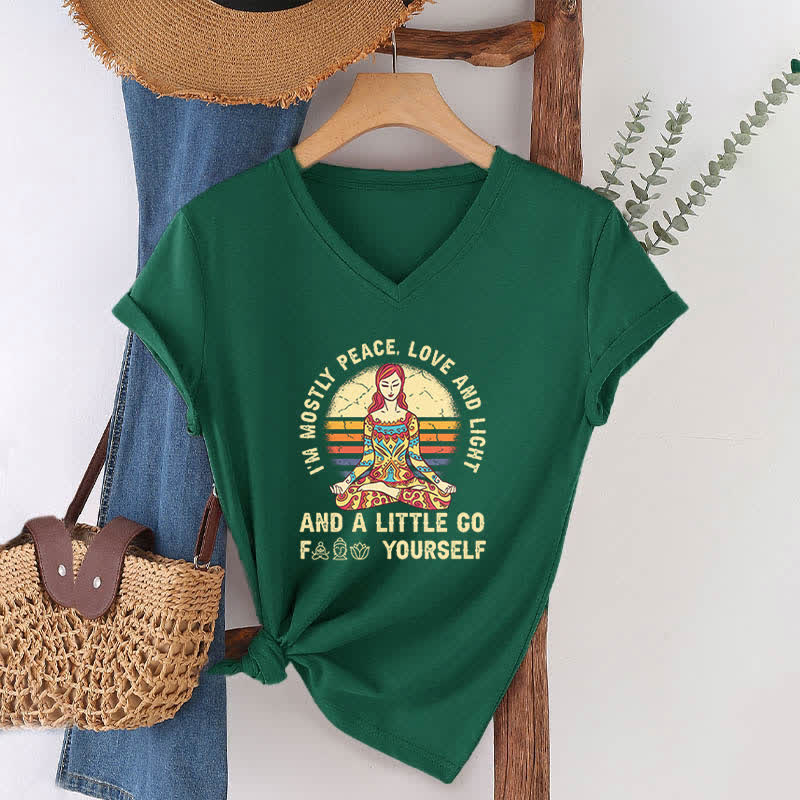 Camiseta de yoga Olivenorma "Soy sobre todo paz, amor y luz" - image 12