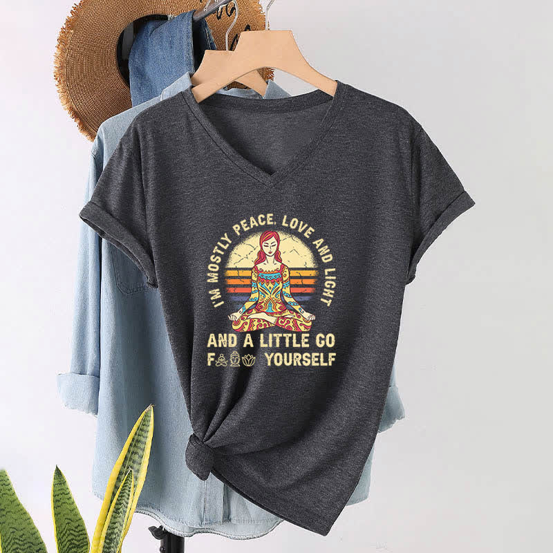 Camiseta de yoga Olivenorma "Soy sobre todo paz, amor y luz" - image 18