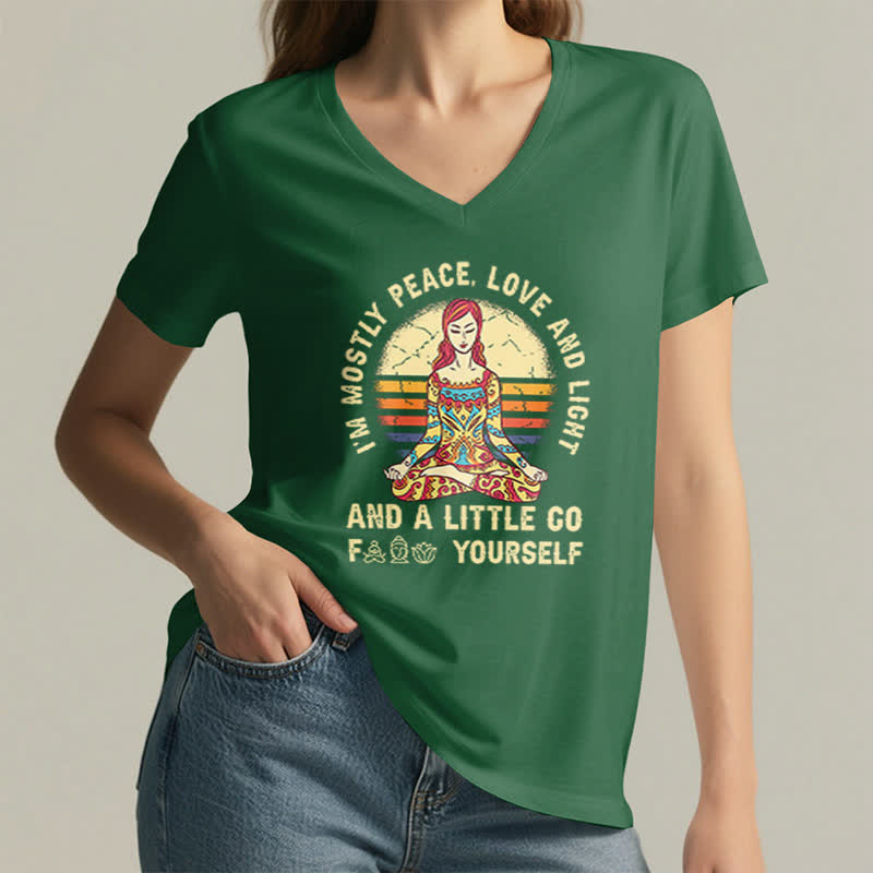 Camiseta de yoga Olivenorma "Soy sobre todo paz, amor y luz" - image 11