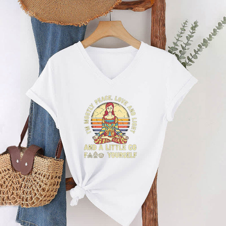 Camiseta de yoga Olivenorma "Soy sobre todo paz, amor y luz" - image 6