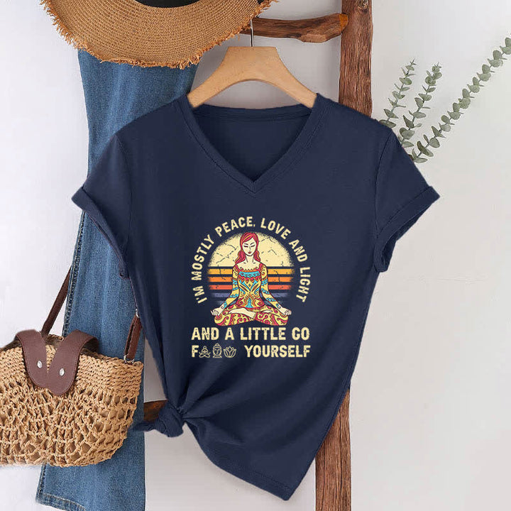 Camiseta de yoga Olivenorma "Soy sobre todo paz, amor y luz" - image 9