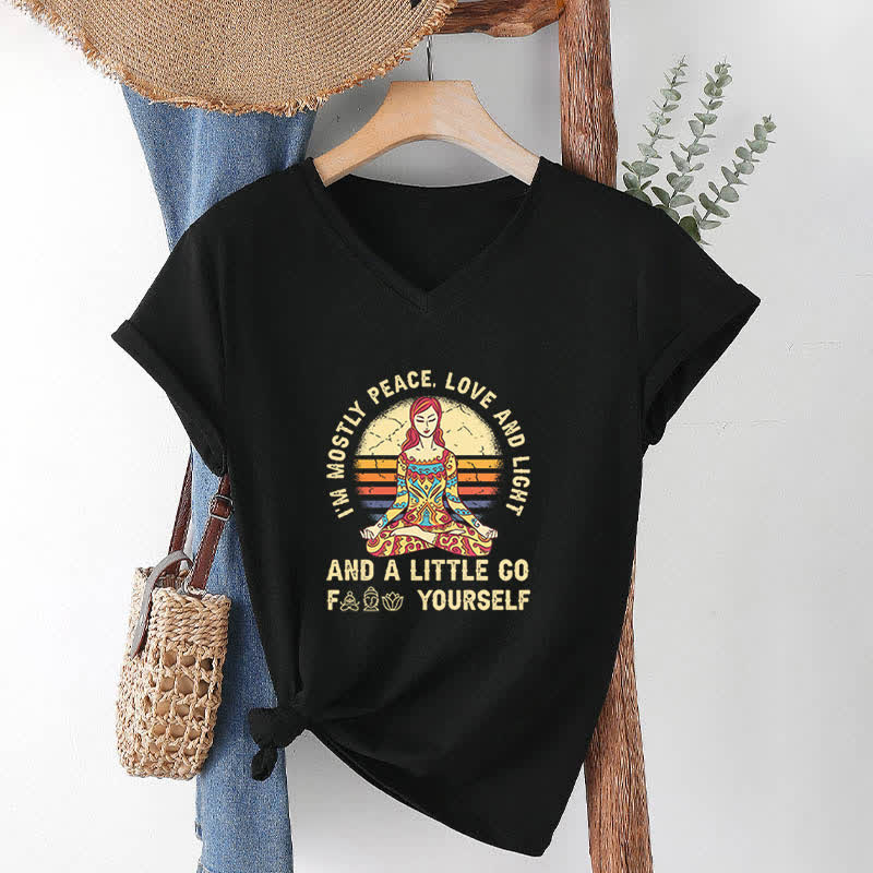 Camiseta de yoga Olivenorma "Soy sobre todo paz, amor y luz" - image 3