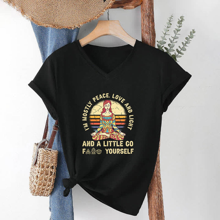 Camiseta de yoga Olivenorma "Soy sobre todo paz, amor y luz" - image 3