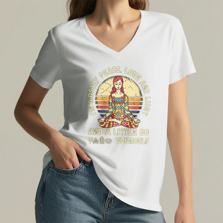 Camiseta de yoga Olivenorma "Soy sobre todo paz, amor y luz" - image 5