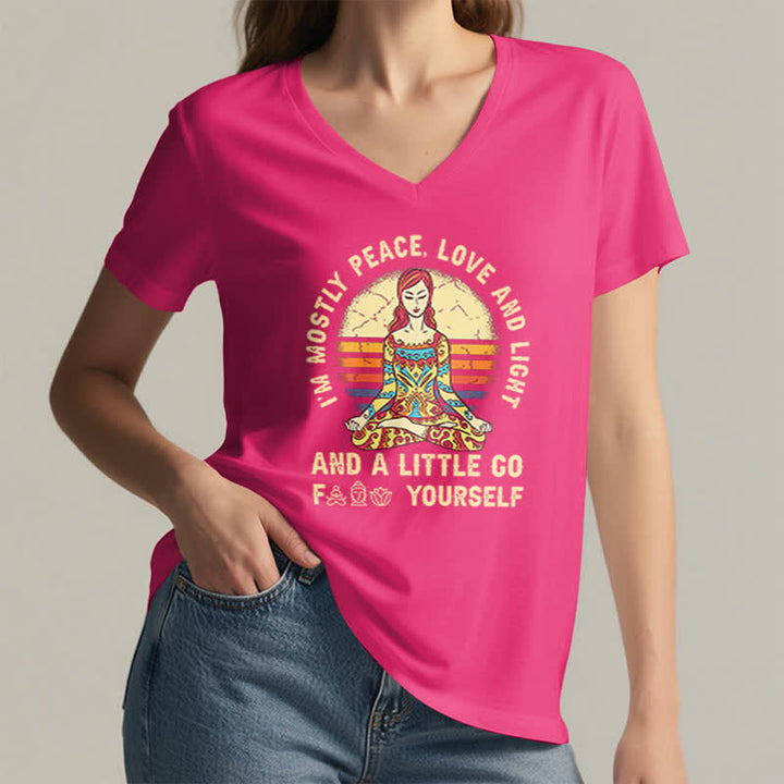 Camiseta de yoga Olivenorma "Soy sobre todo paz, amor y luz" - image 29