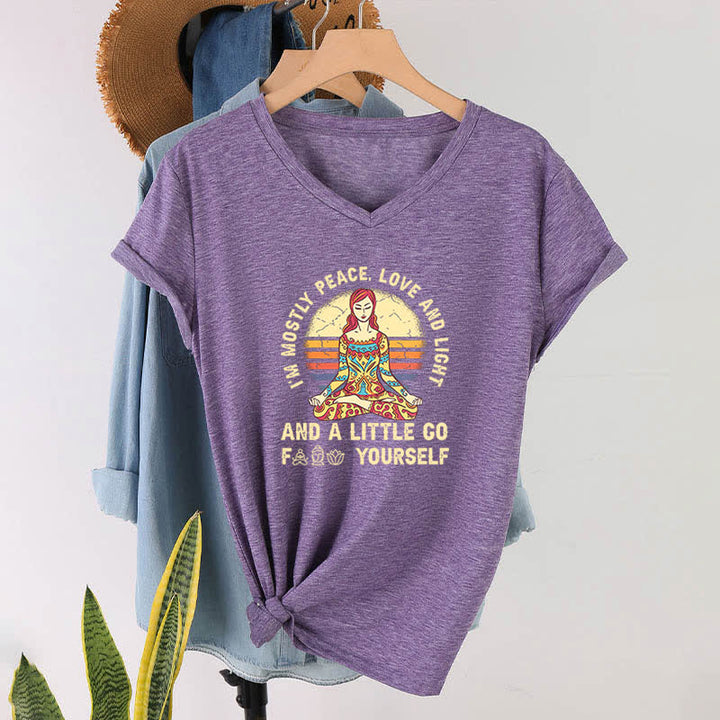 Camiseta de yoga Olivenorma "Soy sobre todo paz, amor y luz" - image 38