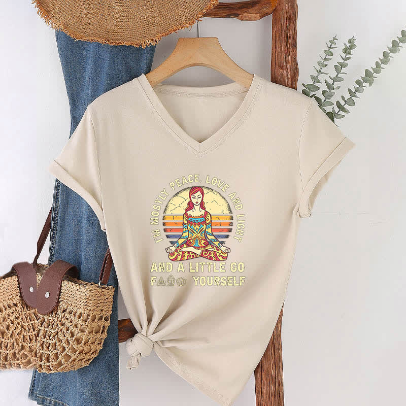 Camiseta de yoga Olivenorma "Soy sobre todo paz, amor y luz" - image 33