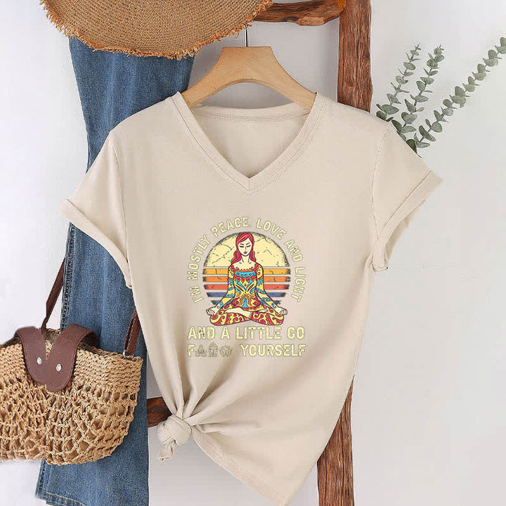 Camiseta de yoga Olivenorma "Soy sobre todo paz, amor y luz" - image 33