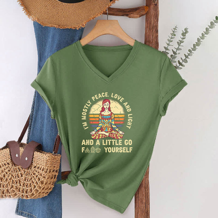 Camiseta de yoga Olivenorma "Soy sobre todo paz, amor y luz" - image 15
