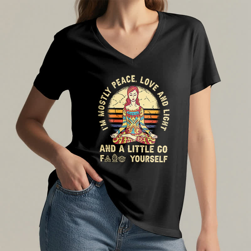 Camiseta de yoga Olivenorma "Soy sobre todo paz, amor y luz" - image 2