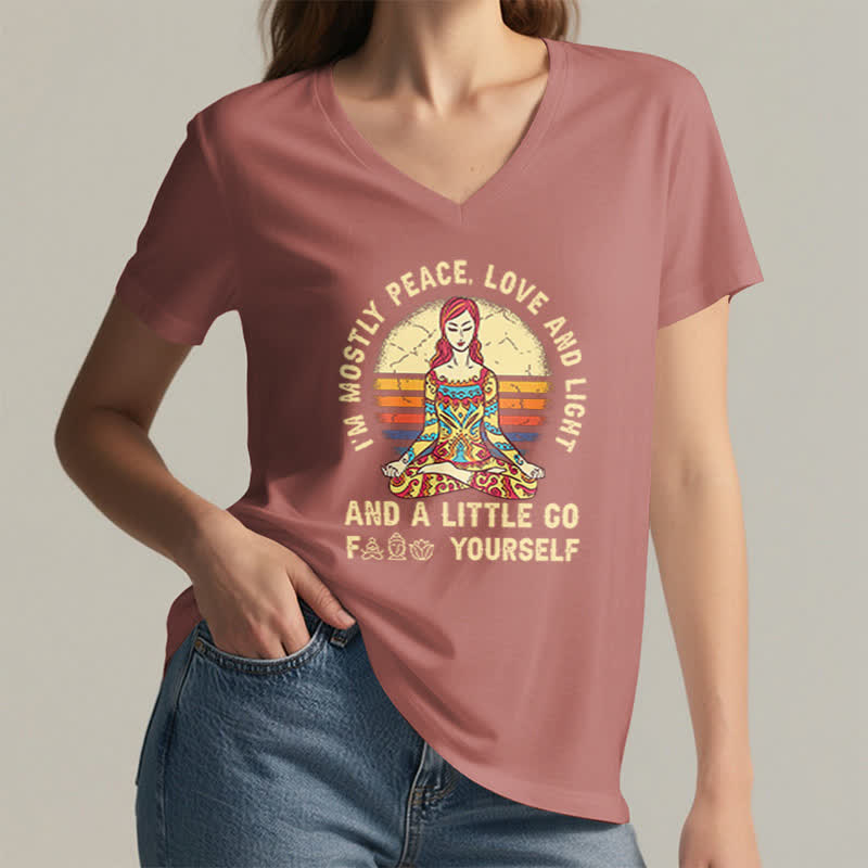 Camiseta de yoga Olivenorma "Soy sobre todo paz, amor y luz" - image 26