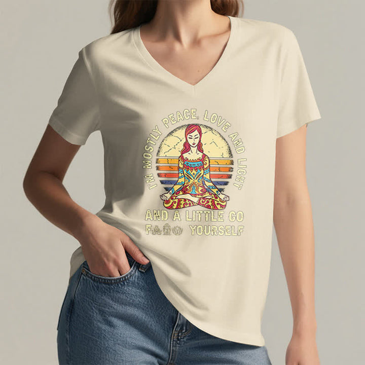 Camiseta de yoga Olivenorma "Soy sobre todo paz, amor y luz" - image 32