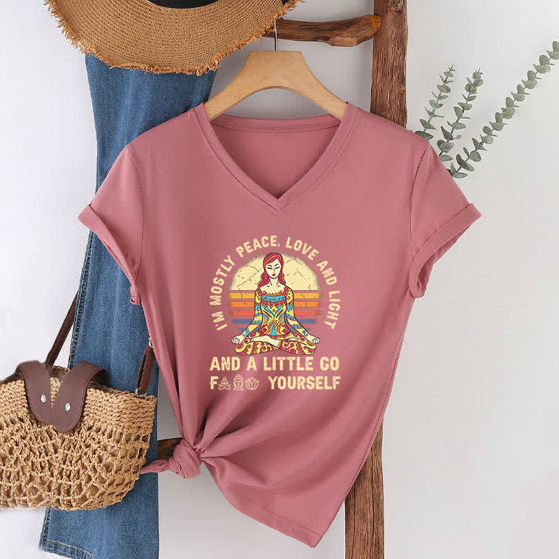 Camiseta de yoga Olivenorma "Soy sobre todo paz, amor y luz" - image 27