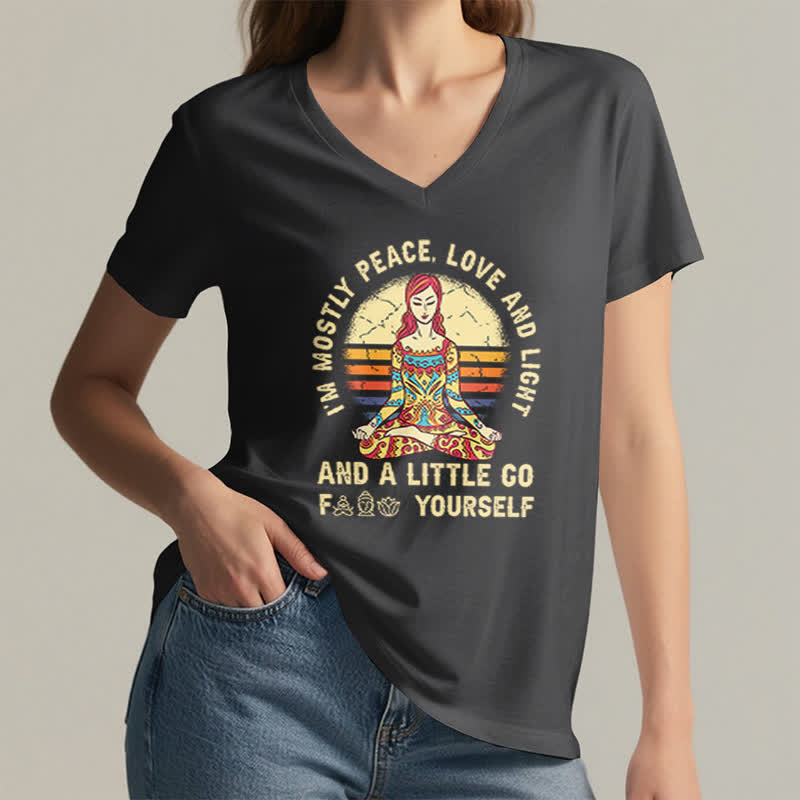 Camiseta de yoga Olivenorma "Soy sobre todo paz, amor y luz" - image 17