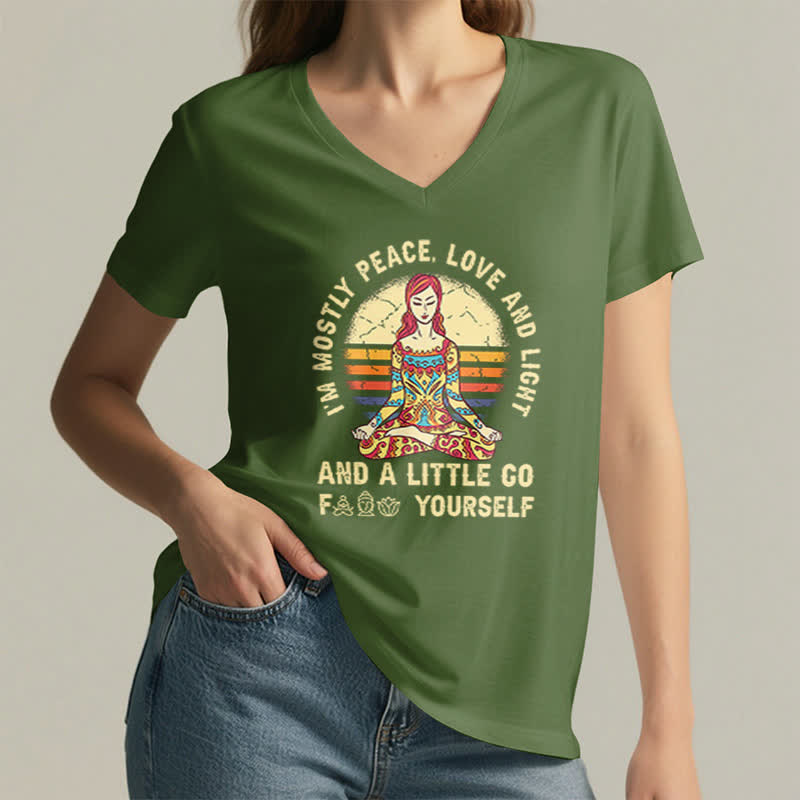 Camiseta de yoga Olivenorma "Soy sobre todo paz, amor y luz" - image 14