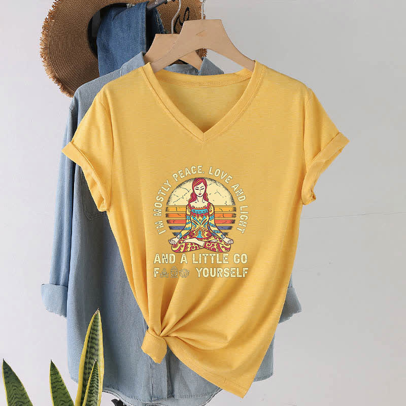 Camiseta de yoga Olivenorma "Soy sobre todo paz, amor y luz" - image 24