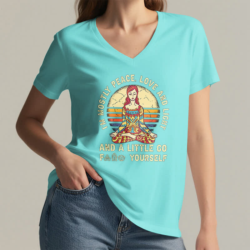 Camiseta de yoga Olivenorma "Soy sobre todo paz, amor y luz" - image 35