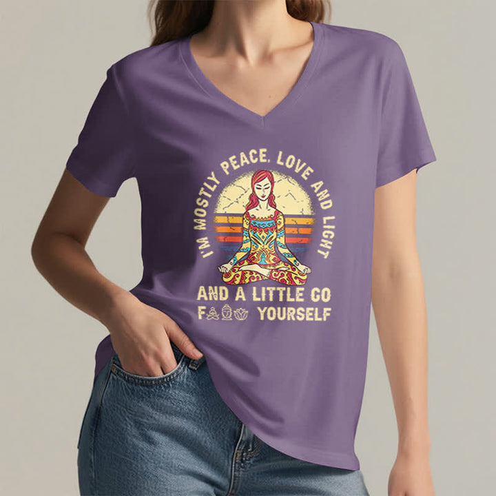 Camiseta de yoga Olivenorma "Soy sobre todo paz, amor y luz" - image 37