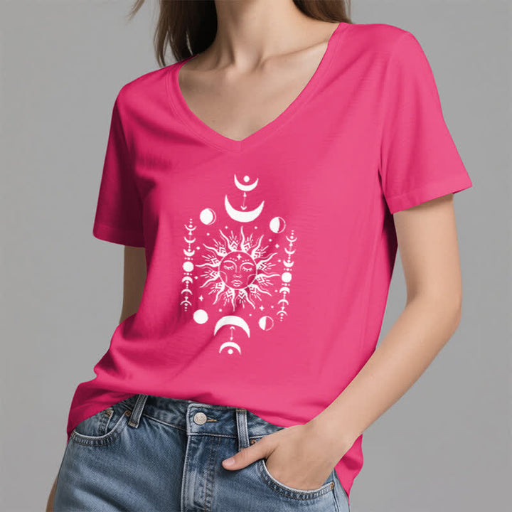 Camiseta de yoga estética Olivenorma con cuello en V y sol y luna - image 20