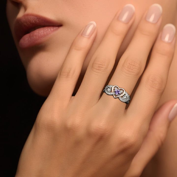 Anillo de amor de amatista con corazón de Olivenorma Freyja - image 2