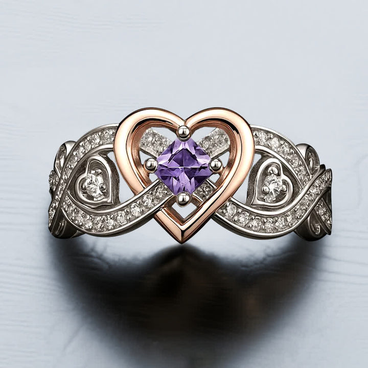 Anillo de amor de amatista con corazón de Olivenorma Freyja - image 5