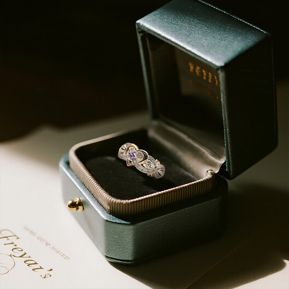 Anillo de amor de amatista con corazón de Olivenorma Freyja - image 6