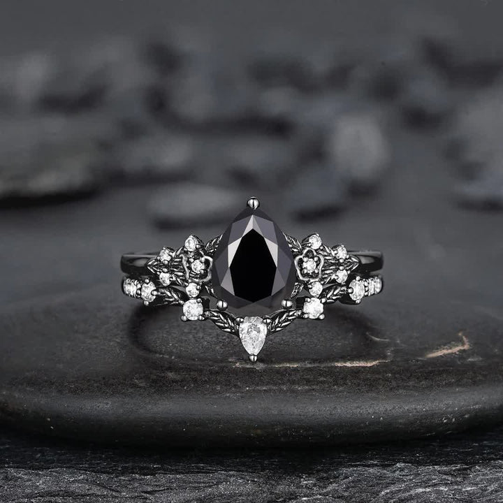 Anillo de granate y obsidiana con corona del guardián de Olivenorma - image 13