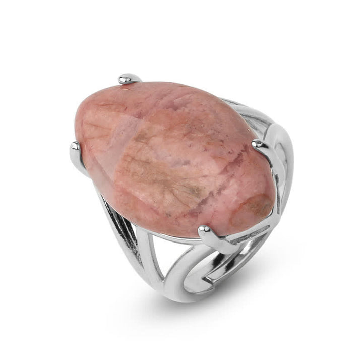 Anillo ajustable con forma de semilla de melón y amatista de Olivenorma