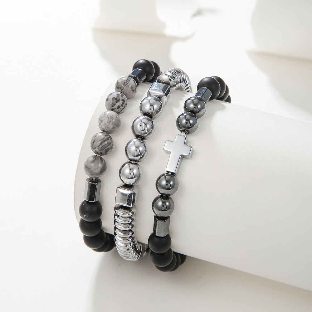 Pulsera con piedras preciosas apilables para hombre de Olivenorma