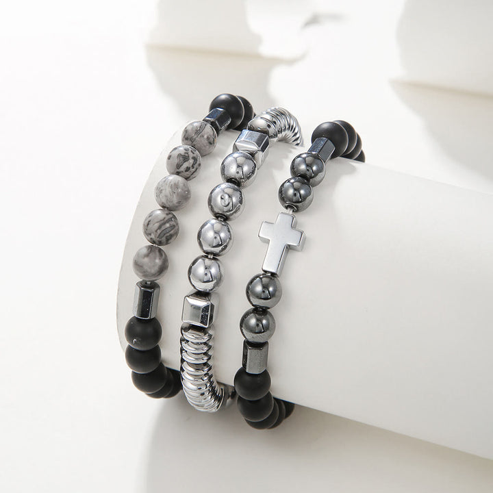Pulsera con piedras preciosas apilables para hombre de Olivenorma