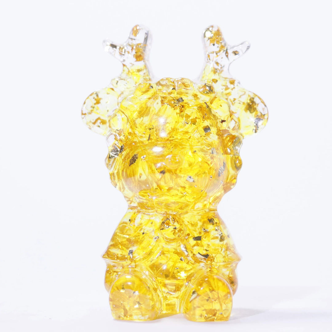 Adorno de alce de cristal natural de Olivenorma, decoración con piedras preciosas