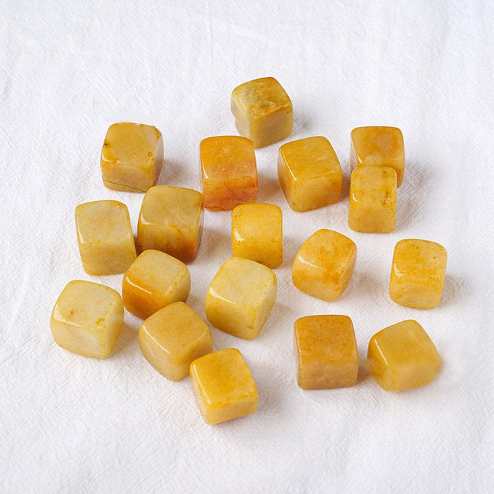 Cubo de cristal de ágata amarilla de Olivenorma, piedra natural