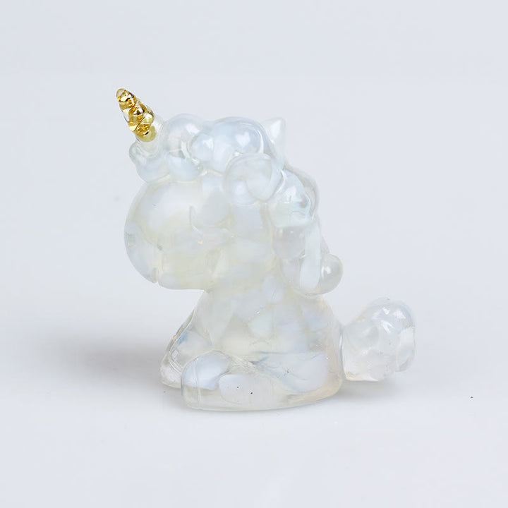 Decoración con piedras preciosas de unicornio de cristal de Olivenorma