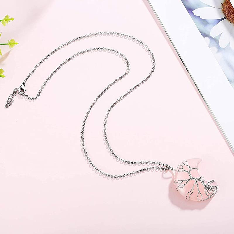 Collar de luna de cristal natural de Olivenorma