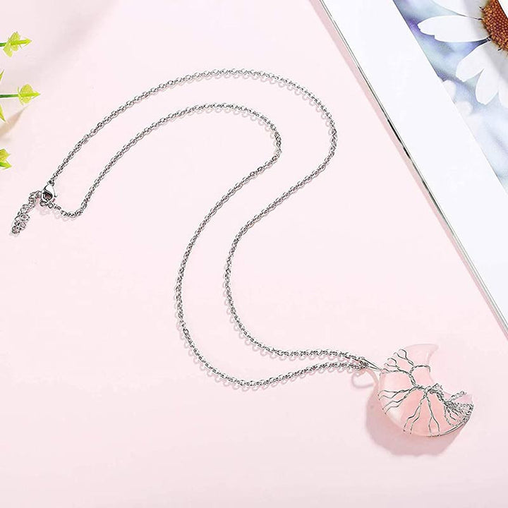 Collar de luna de cristal natural de Olivenorma
