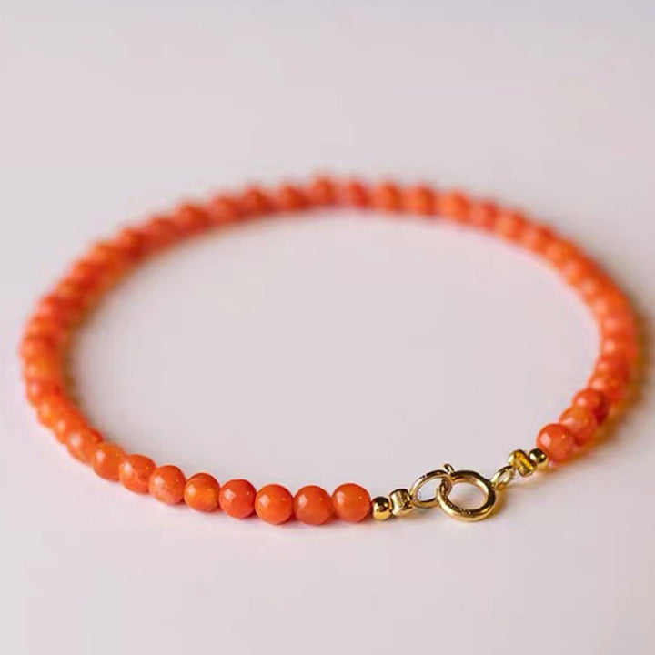 Pulsera de piedras preciosas energéticas de ágata roja Sunset Speed