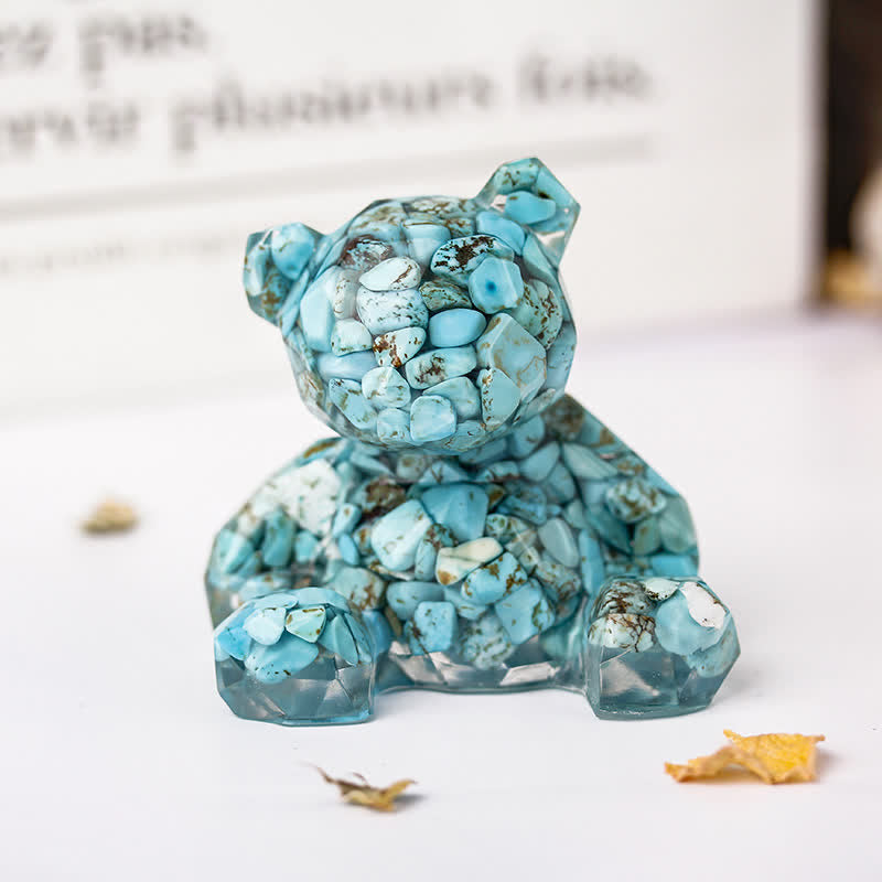 Espejo de Olivenorma con oso sentado y piedras preciosas decorativas
