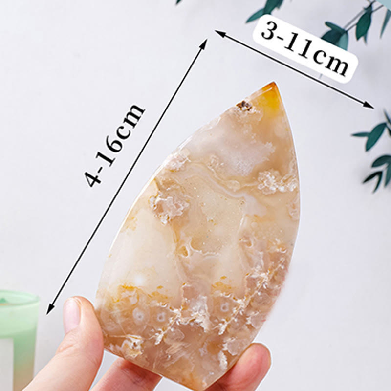 Adornos de piedras preciosas con forma de llama de cristal natural de Olivenorma