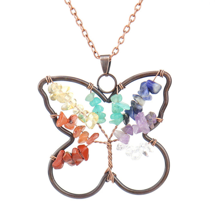 Collar curativo de mariposa con chakras