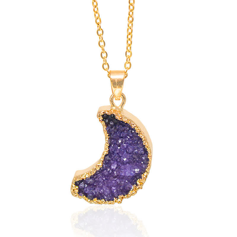 Collar de media luna de cristal natural de Olivenorma 