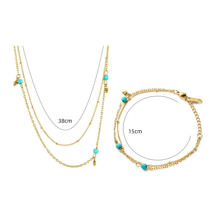 Juego de pulseras apilables con estrellas de turquesa natural de Olivenorma 